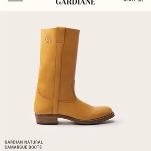 Women's Mid-Calf Leather Pull-On Boots in Cognac